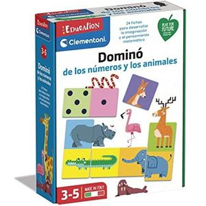 Clementoni Domino cijfers en dieren - educatief spel vanaf 4 jaar, speelgoed in het Spaans (55314)