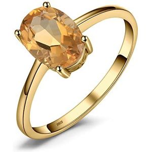 JewelryPalace Natuurlijke ovale ring amethist granaat peridoot citrien topaz ring voor dames, 925 zilver verguld geelgoud verguld, verlovingsring, bruiloft, belofte, sieraden, cadeau verjaardag,