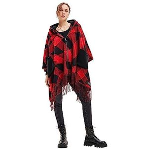 Desigual Checkys Arenal/Z Poncho voor dames, zwart, één maat, zwart, één maat, zwart.