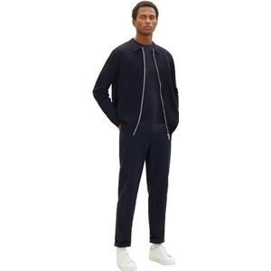 Jean TOM TAILOR TAILOR Herenvest met ritssluiting, college-stijl, 13160-Knted Navy Melange, XL, 13160-gebreid marineblauw gemêleerd