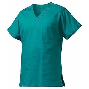 Medische tuniek, V-hals, 100% katoen, maat 68, kleur groen, voor medicijnen, verpleegster