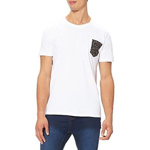 Frenchcool Heren T-shirt, wit met zak, luxe design, Wit