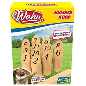 Wahu Numbers Kubb - Gezelschapsspel voor jong en oud - Speel individueel of in teams - Inclusief draagtas - Fabrikant: Goliath