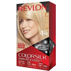 REVLON Colorsilk Permanente haarverf, knutselen, thuis, zonder ammoniak en verrijkt met keratine, 04 – natuurlijk blond, zeer licht, 130 mm