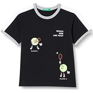 United Colors of Benetton T-shirt 3096g108l T-shirt voor jongens (1 stuk), Zwart 100