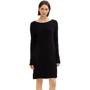 TOM TAILOR Dames Colorblock gebreide jurk, 14482 - Deep Black