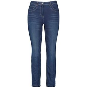 Samoon Dames Betty 5 Pocket Jeans 7/8-5 Pocket Style Jeans Korte Jeans Used Look 7/8 lengte grote maten, donkerblauw denim