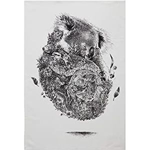 Maxwell & Williams - Servet van 100% katoen, Koala bloemenprint, collectie Marini Ferlazzo, 50 x 70 cm - zwart/wit