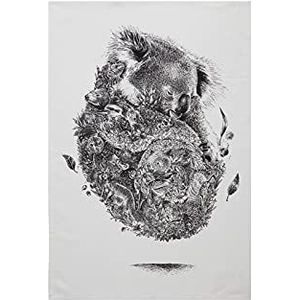 Maxwell & Williams - servet van 100% katoen, Koala bloemenprint, collectie Marini Ferlazzo, 50 x 70 cm, zwart/wit