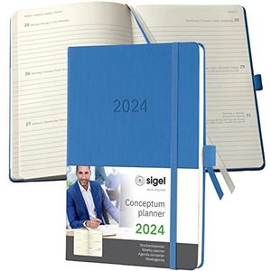 SIGEL C2468 A5 weekplanner 2024, hardcover, blauw, conceptum, ca. A5