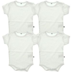 Pippi Body Ss Ao-print (4 stuks) – blouse – uniseks baby wit 74 cm, Wit.
