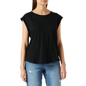 Urban Classics Basic shirt voor dames met korte mouwen in 6 kleuren, maten XS tot 5XL, zwart.
