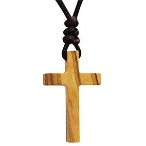 Halsketting met kruishanger van hout, eenvoudig, voor jongens en meisjes, mannen, vrouwen, kinderen, hout, geen steen, Hout, Geen steen