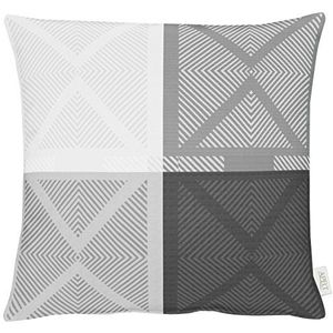 Apelt Kussensloop, polyester, 49 x 49 x 0,5 cm, wit/grijs