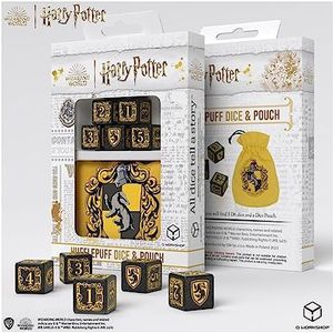 Q Workshop Harry Potter Huffelpuf dobbelstenen & zakje set (5)