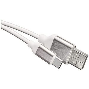 EMOS USB-C snellaadkabel naar USB 2.0, Quick Charge 2.4A type C snellaadkabel voor snel opladen en gegevensoverdracht 480 Mbps 1 m, wit