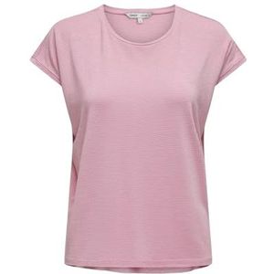 ONLY Onlclaudia S/S T-shirt à rayures pailletées pour femme, Rose, XL