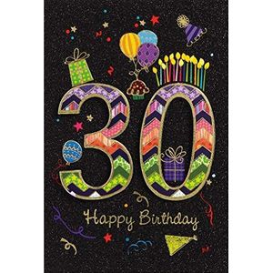 bsb Verjaardagskaart 30 jaar voor vrouwen en mannen - verjaardagskaart 11,5 x 17,0 cm - verjaardagskaart met feestmotief - 30e verjaardagskaart met envelop - kaarten