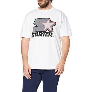 STARTER BLACK LABEL Starter Multicolored Logo Tee T-shirt voor heren, wit (wit/grijs)