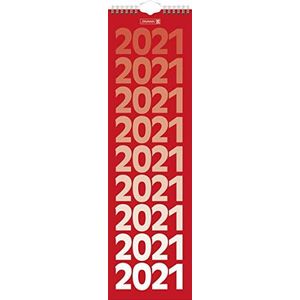 Brunnen 1070204001 wandkalender gestreept model 702 04, 1 pagina = 1 week, 130 x 450 mm, kalender 2021, draadbinding met haken