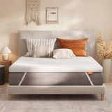 Sweetnight Topper Matras van gelschuim, 90 x 190 cm, visco-elastische topper van traagschuim, dikte 7 cm, overtrek wit, afneembaar en wasbaar, topper zacht en ademend, 90 x 190 x 7 cm