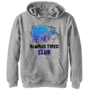 Disney Winnie The Pooh Eeyore Tired Club Boy's Fleece Hoodie, grijs gemêleerd, Athletic S, Athletic grijs gemêleerd