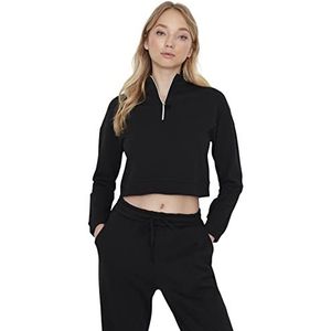 Trendyol Sweatshirt Bodycon opstaande kraag jumpsuit dames, zwart, XL, zwart.