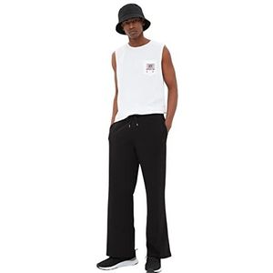 Trendyol Trendyol Casual joggingbroek met normale taille voor heren, trainingsbroek voor heren (1 stuk), zwart.