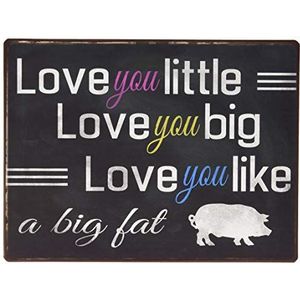 La Finesse decoratieve hanger, metaal, wandafbeelding, affiche/signaal, Love You Little, Love You Big