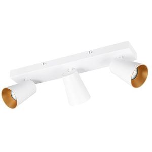 Trio Leuchten wandspot SHARP 817100331, wit metaal mat, deksel goud/wit, behalve 3 x GU10