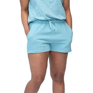 greenjama Short de pyjama pour femme Motif structuré, bleu turquoise, 38