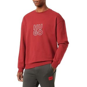 HUGO Stacked LOUNGEW_SHIRT Sweatshirt voor heren, Dark Red604