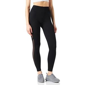 DKNY Naadloze geribbelde sportlegging voor dames, zwart.