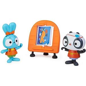 Brave Bunnies Painting schilderset met Boo konijn en panda, met 2 actiefiguren en 1 canvas als accessoires, speelgoed voor kinderen vanaf 3 jaar, basic figurenset