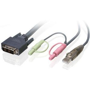 IOGEAR Single Link G2L7D02U USB-KVM-kabel, 1,8 m