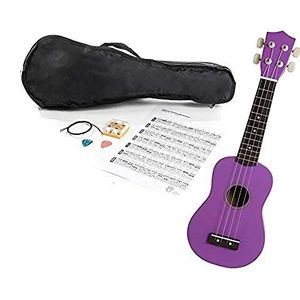 Navarra NV27PK Ukelele met accessoires (incl. tas, datum, plectrum, reservesnaren en inline-lesson) violet