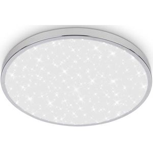 BRILONER - Led-plafondlamp voor badkamer met indirect licht, IP44 spatbescherming, warm witte lichtkleur, led-plafondlamp, keuken, kroonluchter toilet, 33 x 6 cm, chroom