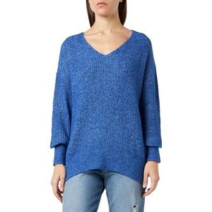 VERO MODA Vmmili Ls Lange trui met V-hals Ga Boo Sweatshirt voor dames, Lichtblauw. Details: mix