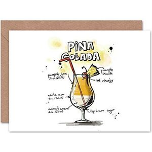 Blanco verjaardagskaart met opschrift ""Pina Colada