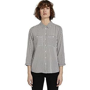 TOM TAILOR Gestreepte blouse voor dames, 25350 verticale strepen grijs