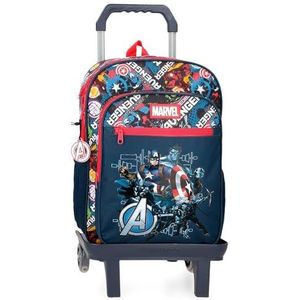 Joumma Marvel Avengers Legendary schoolrugzak met trolley, blauw, 30 x 40 x 13 cm, polyester, 15,6 l, blauw, schoolrugzak met trolley, Blauw, Schoolrugzak met trolley