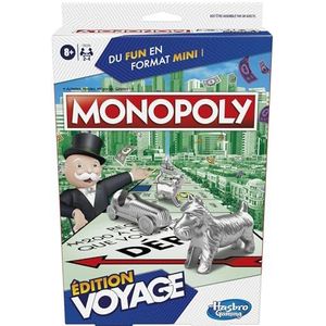 Monopoly Travel Edition, draagbaar spel voor 2 tot 4 spelers, reisspel voor kinderen vanaf 6 jaar