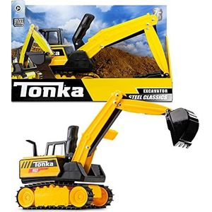 Tonka Steel Classics | Mighty Excavator | Bouwspeelgoed voor kinderen, jongens en meisjes, creatief spel, motorische ontwikkeling voor kinderen vanaf 3 jaar | Basic Fun 06182