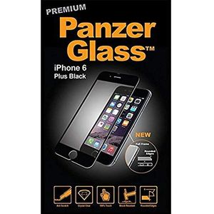 Pantserglas displaybescherming voor Apple iPhone 6 Plus / 6S Plus, krasbestendig, vloeistofafstotend, zwart