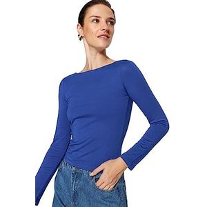 TRENDYOL Damesblouse met lange mouwen, Navy Blauw