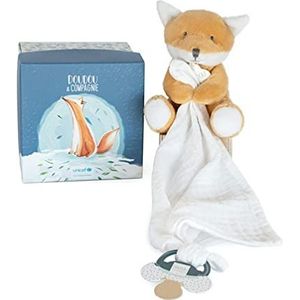 Doudou et Compagnie - Collectie UNICEF - Fox Fopspeenclip - 12 cm fopspeenhaak - oranje - geboortecadeau voor baby meisjes en jongens - DC3786