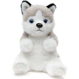 Uni-Toys - Zittende husky - Kawaii stijl - 17 cm (hoogte) - pluche hond - knuffeldier