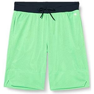 Champion Legacy Neon Spray Soft Mesh bermuda shorts heren, Gras Groen