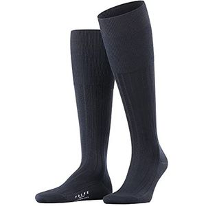 FALKE Heren Milano lange sokken, ademend, duurzaam, biologisch, katoen, Schotse draad, thermoactieve zool, platte naad, zonder druk op fijne geribbelde hoge tenen, 1 paar, Blauw (Dark Navy 6370)