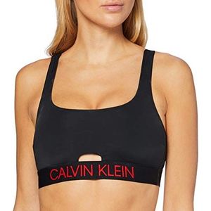 Calvin Klein Dames bralette vierkante hals pyjama set, pvc zwart.